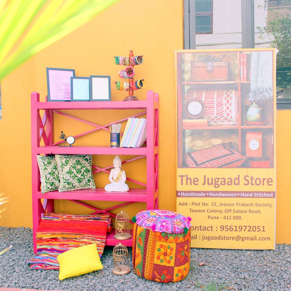 Shelf,Pink,Furniture,Room,Orange,Yellow,Shelving,Table,Interior design,Peach