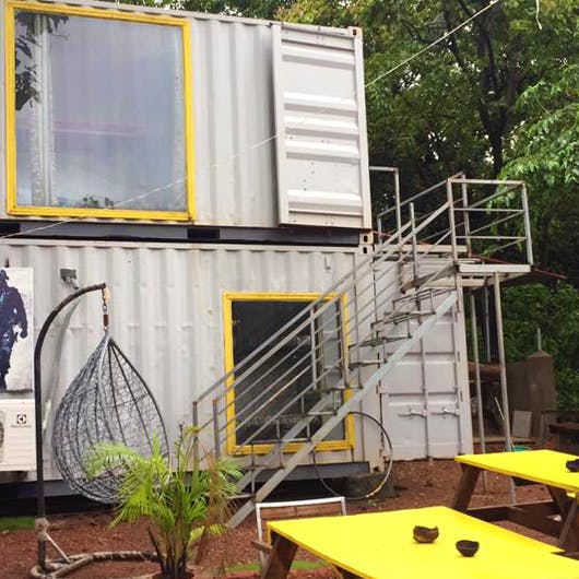 Yellow,House,Building,Home,Architecture,Tree,Roof,Backyard,Room,Balcony