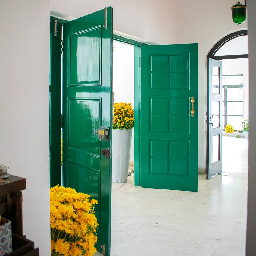 Green,Yellow,Door,Turquoise,Room,Interior design,Home door,Furniture,Architecture,House