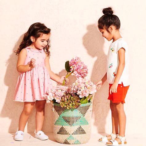 Clothing,Child,Footwear,Dress,Plant,Flower,Floral design,Daughter,Shoe,Toddler