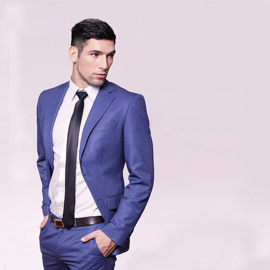 Clothing,Suit,Blue,Blazer,Outerwear,Formal wear,Gentleman,Jacket,Cobalt blue,Collar