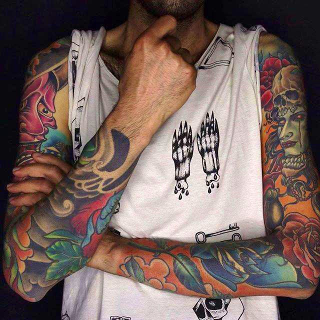 Tattoo,Arm,Cool,Shoulder,Sleeve,Neck,Font,Hand,Joint,Muscle