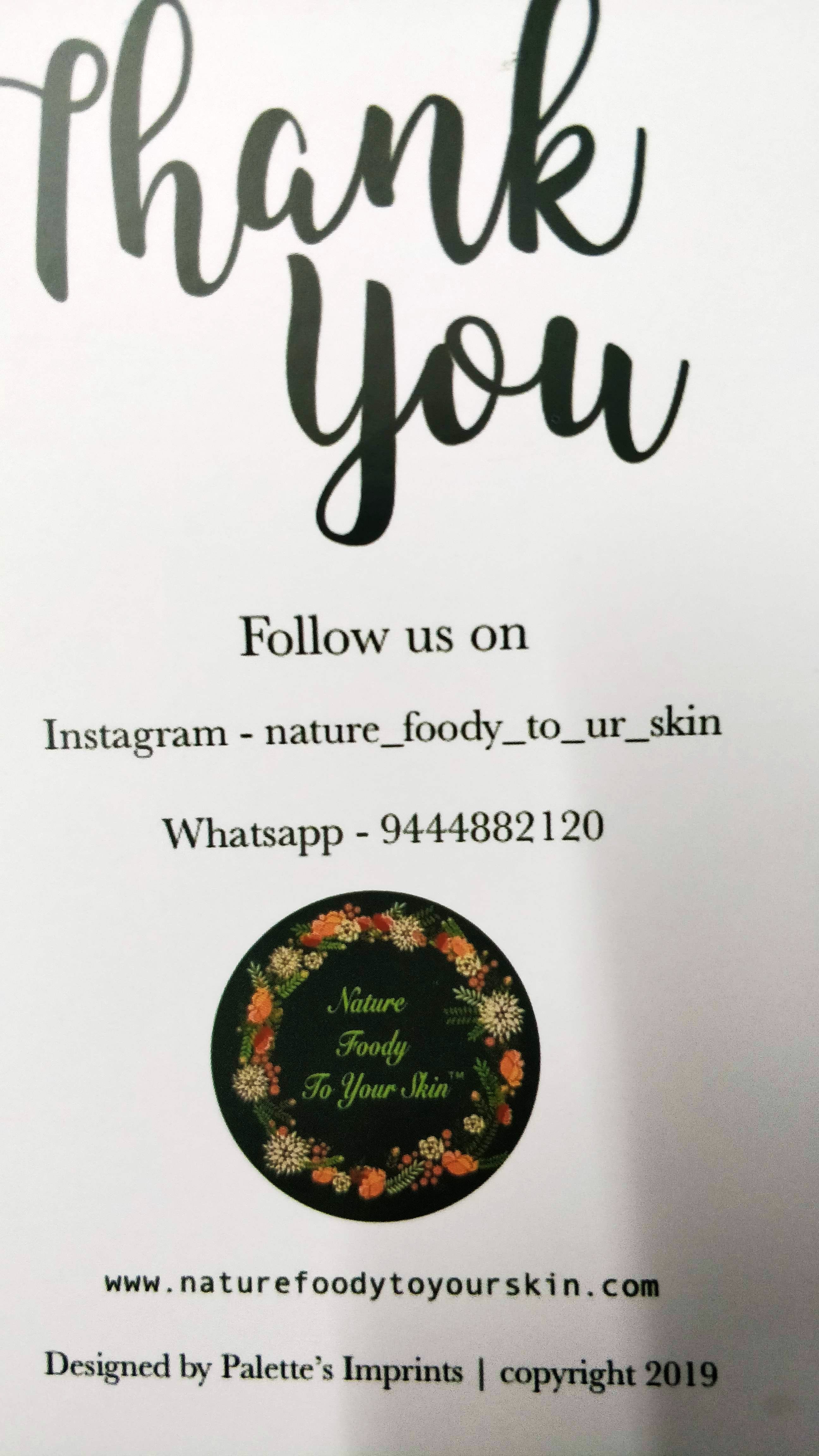 nature foody to your skin moisturizer