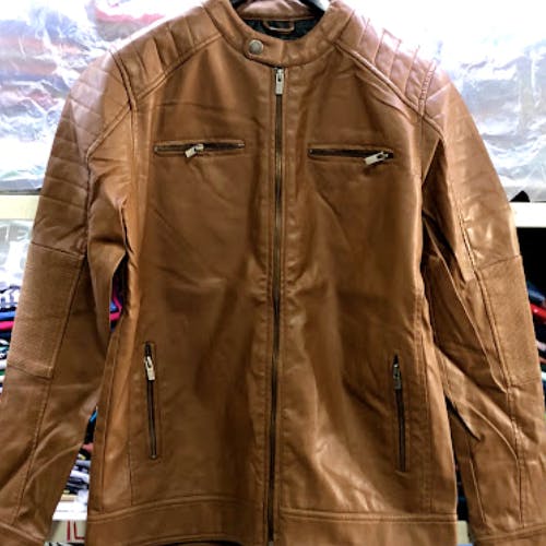 Jacket,Clothing,Outerwear,Leather,Leather jacket,Brown,Sleeve,Textile,Top,Overcoat