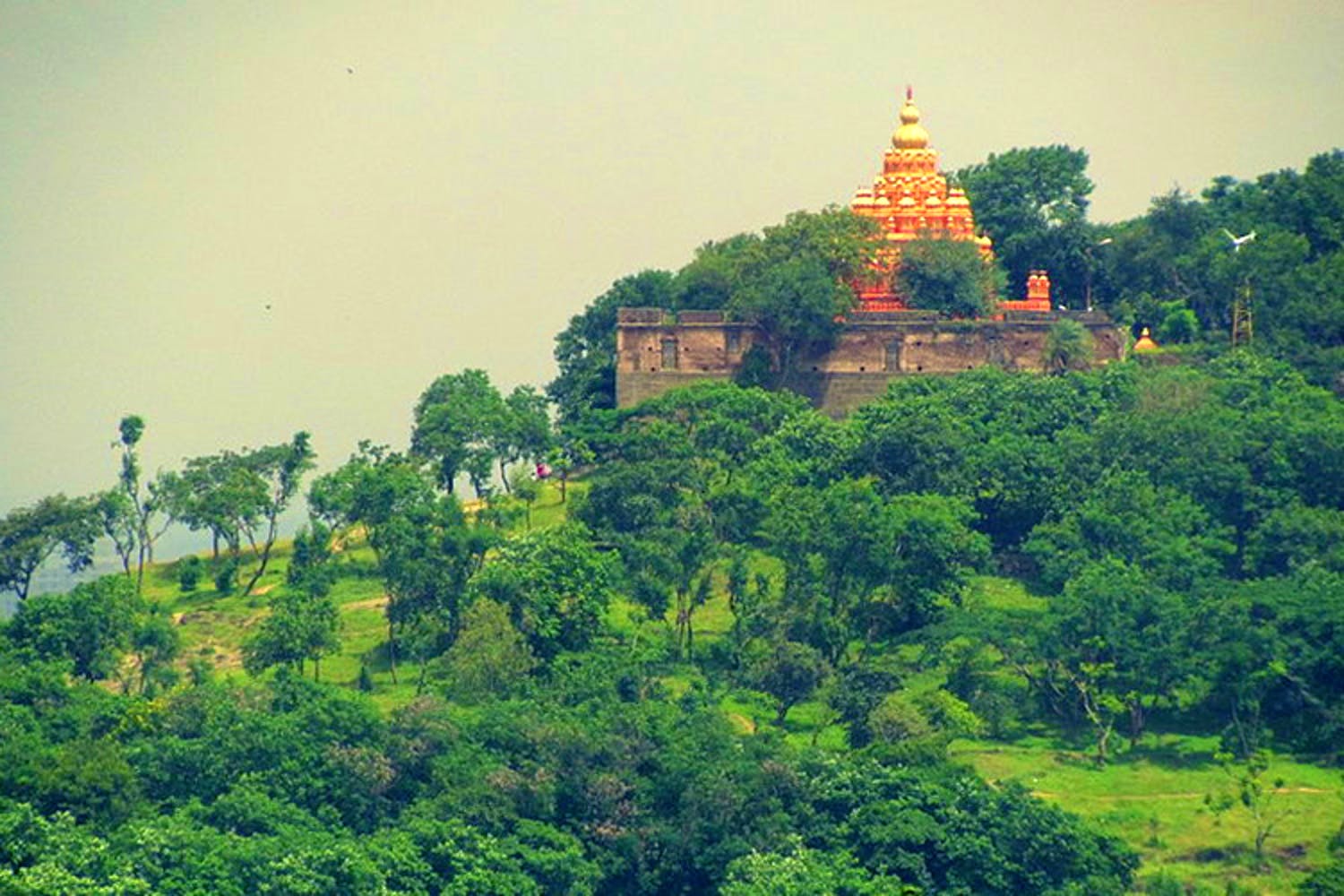 Vegetation,Green,Nature,Hill station,Sky,Landmark,Natural landscape,Pagoda,Historic site,Temple