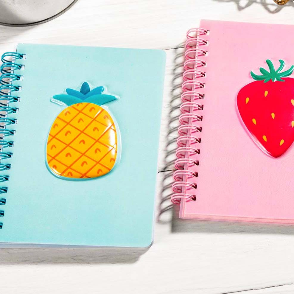 Pineapple,Fruit,Ananas,Notebook,Food,Paper product,Plant,Bromeliaceae,Strawberry,Poales