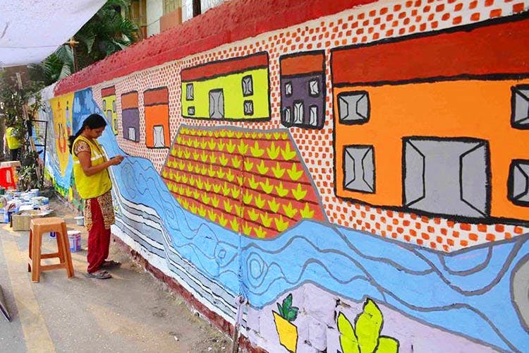 Mural,Street art,Wall,Art,Graffiti,Painting,Neighbourhood,Visual arts,Artwork,House