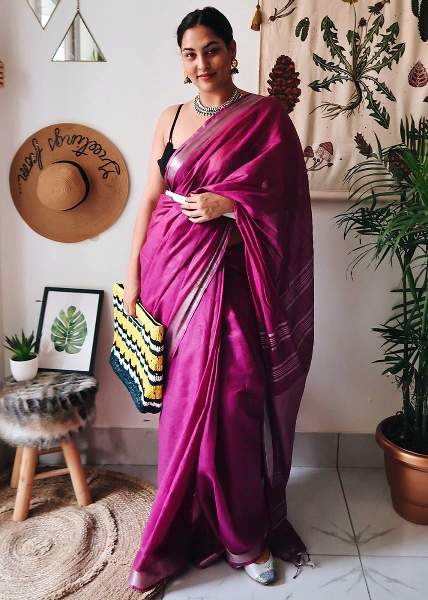 Clothing,Sari,Purple,Silk,Magenta,Formal wear,Satin,Pink,Violet,Textile