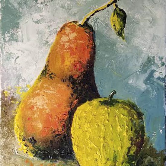 Pear,Winter squash,Fruit,Painting,Still life,Still life photography,pear,Plant,Tree,Gourd