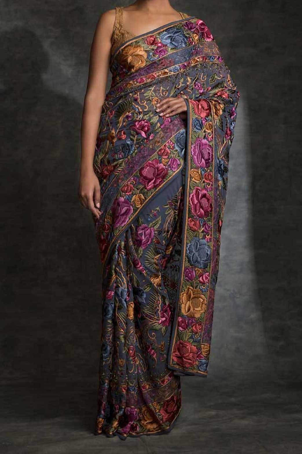 Clothing,Sari,Dress,Shoulder,Magenta,Pink,Purple,Pattern,Fashion model,Day dress