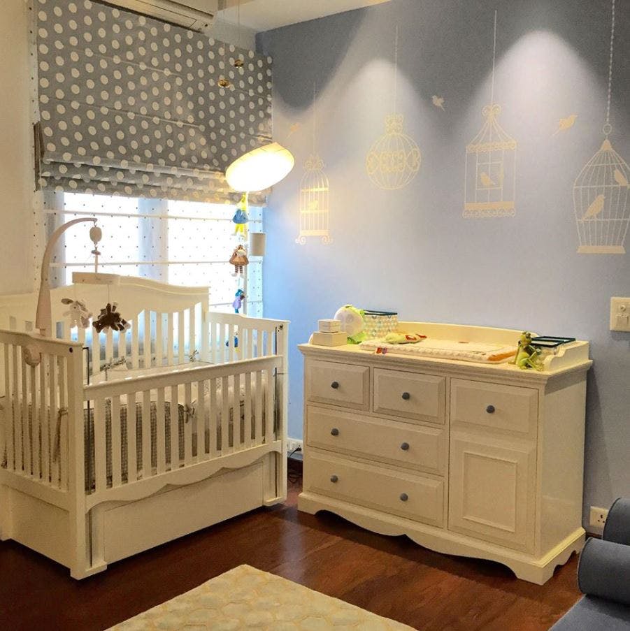 Furniture,Product,Room,Infant bed,Nursery,Drawer,Changing table,Bed,Chest of drawers,Yellow