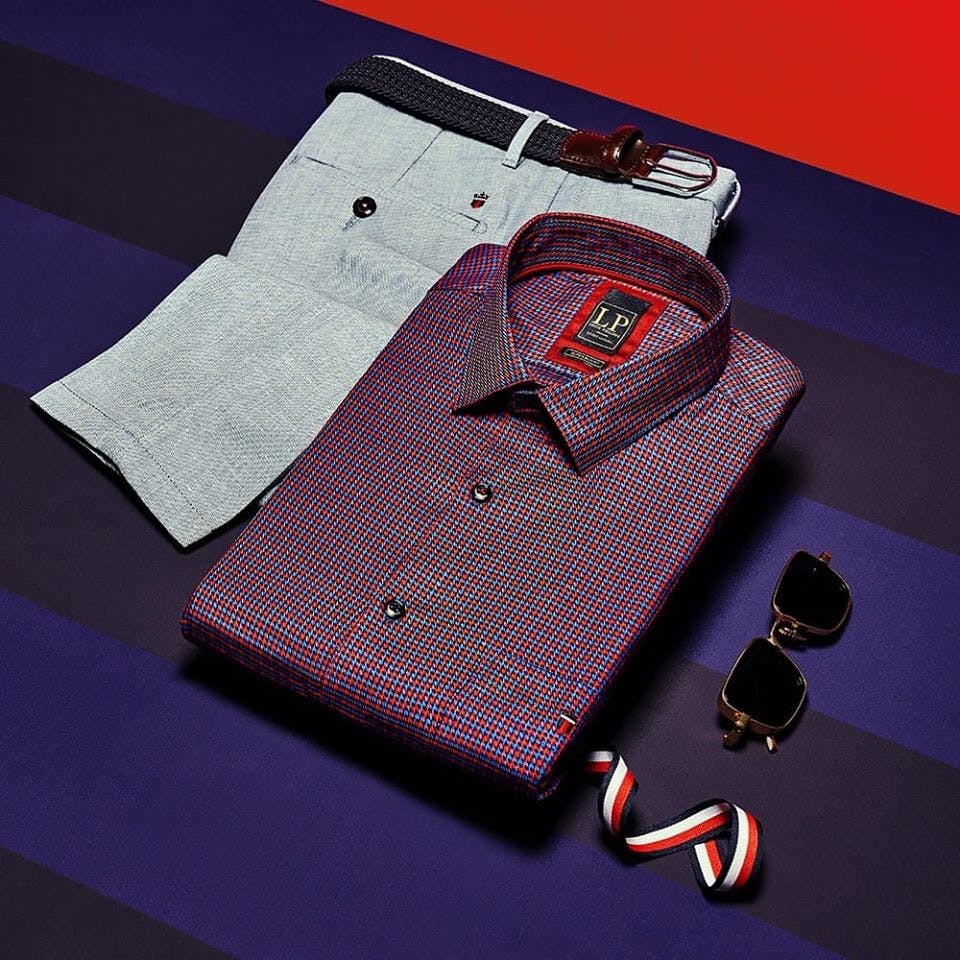 Louis Philippe Formal Shirts : Buy Louis Philippe Purple Check Formal Shirt  Online