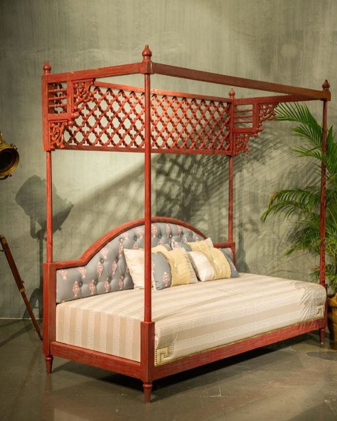 Bed,Furniture,Canopy bed,four-poster,Bed frame,Iron,Room,Bunk bed,Bedroom,Metal