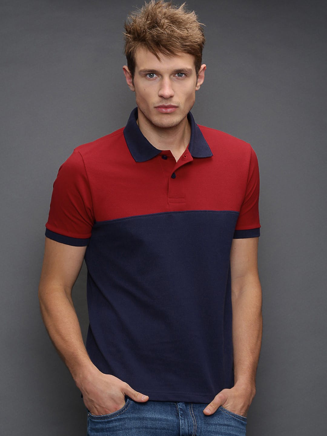 Red & Navy Polo T-Shirt | LBB