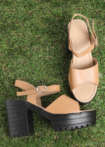 Buy Beige Heeled Sandals for Women by SINDHI FOOTWEAR Online | Ajio.com