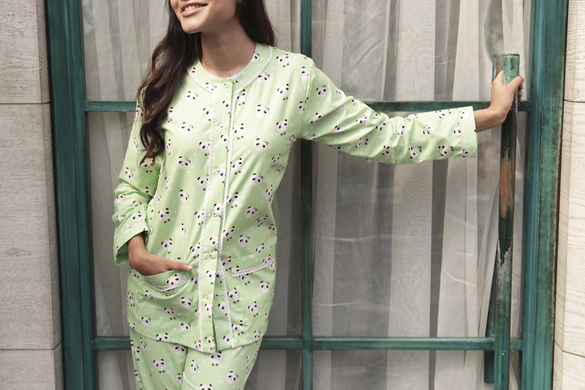 Girls Pajama Set Cute Animal Flower Print Top Polka Dot - Temu