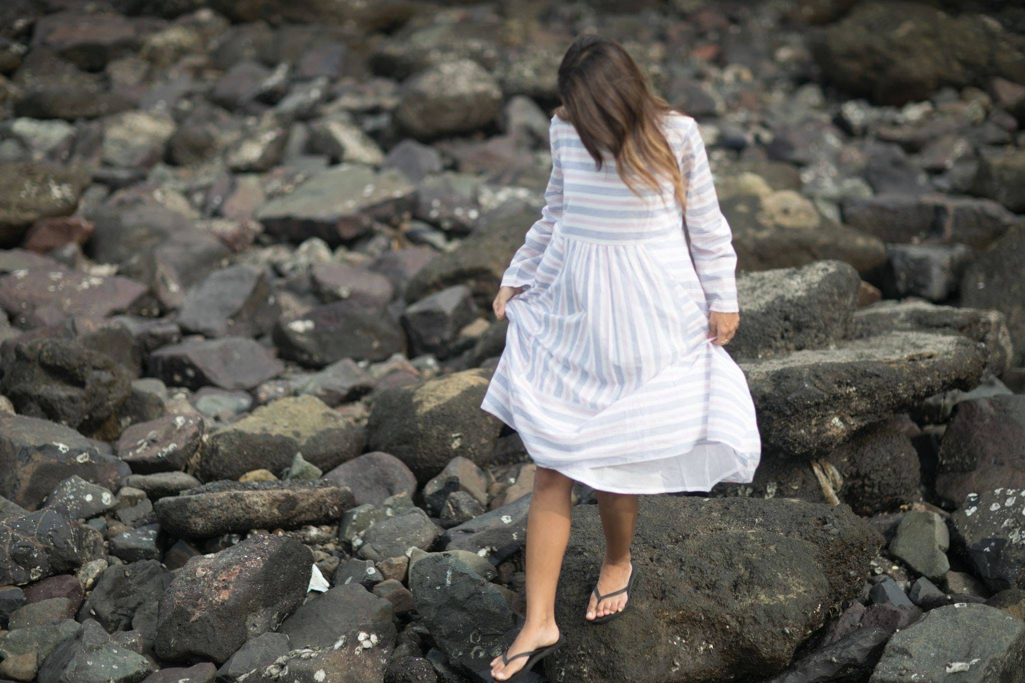 People in nature,Photograph,Water,Beauty,Photography,Dress,Rock,Photo shoot,Barefoot,Sea
