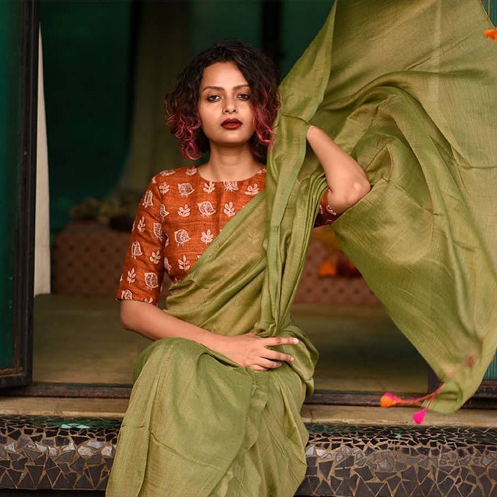 Canary Yellow Silk Cotton Saree – The Silk Chamber