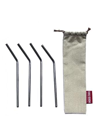Reusable Stainless Steel Bent Straws (Set of 10)