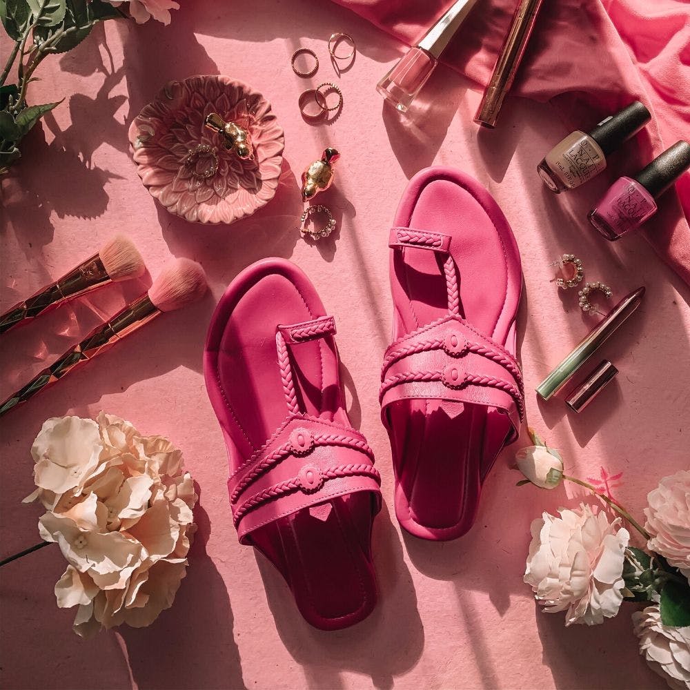 Footwear,Pink,Shoe,Red,Magenta,Material property,Flower,Plant,High heels,Slipper