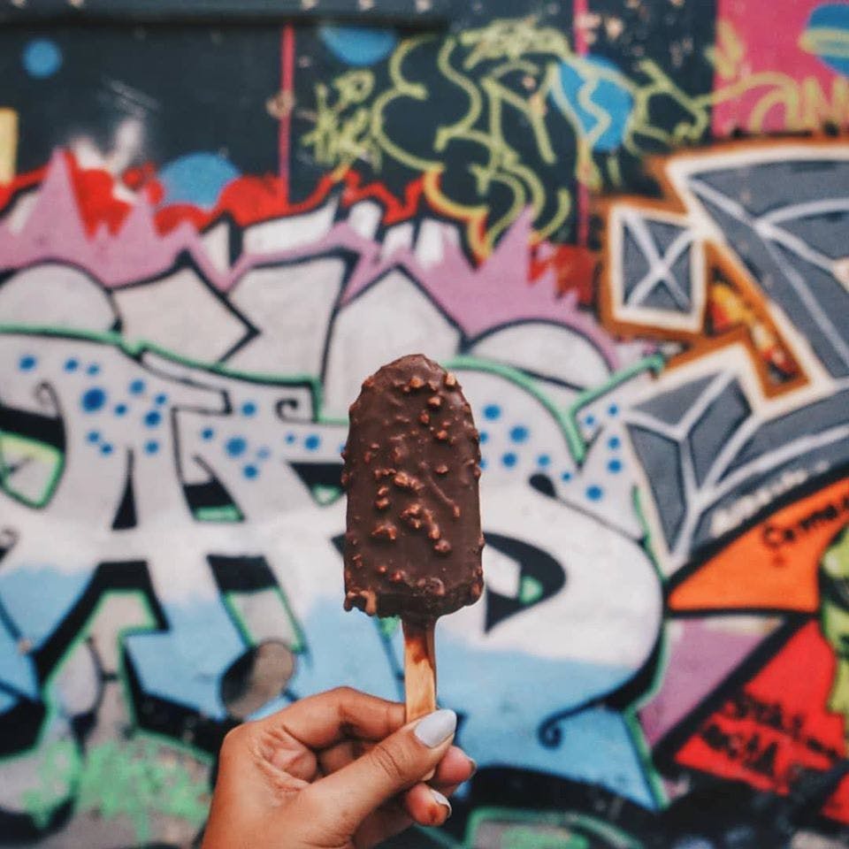 Graffiti,Art,Street art,Frozen dessert,Mural,Visual arts,Ice cream,Illustration,Ice cream cone