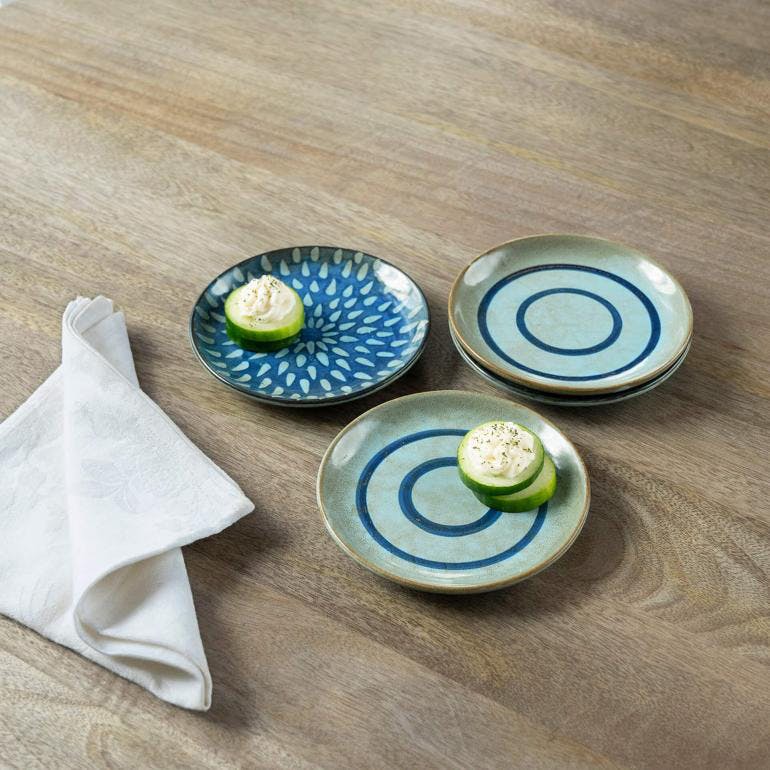 Blue,Circle,Tableware,Table,Button