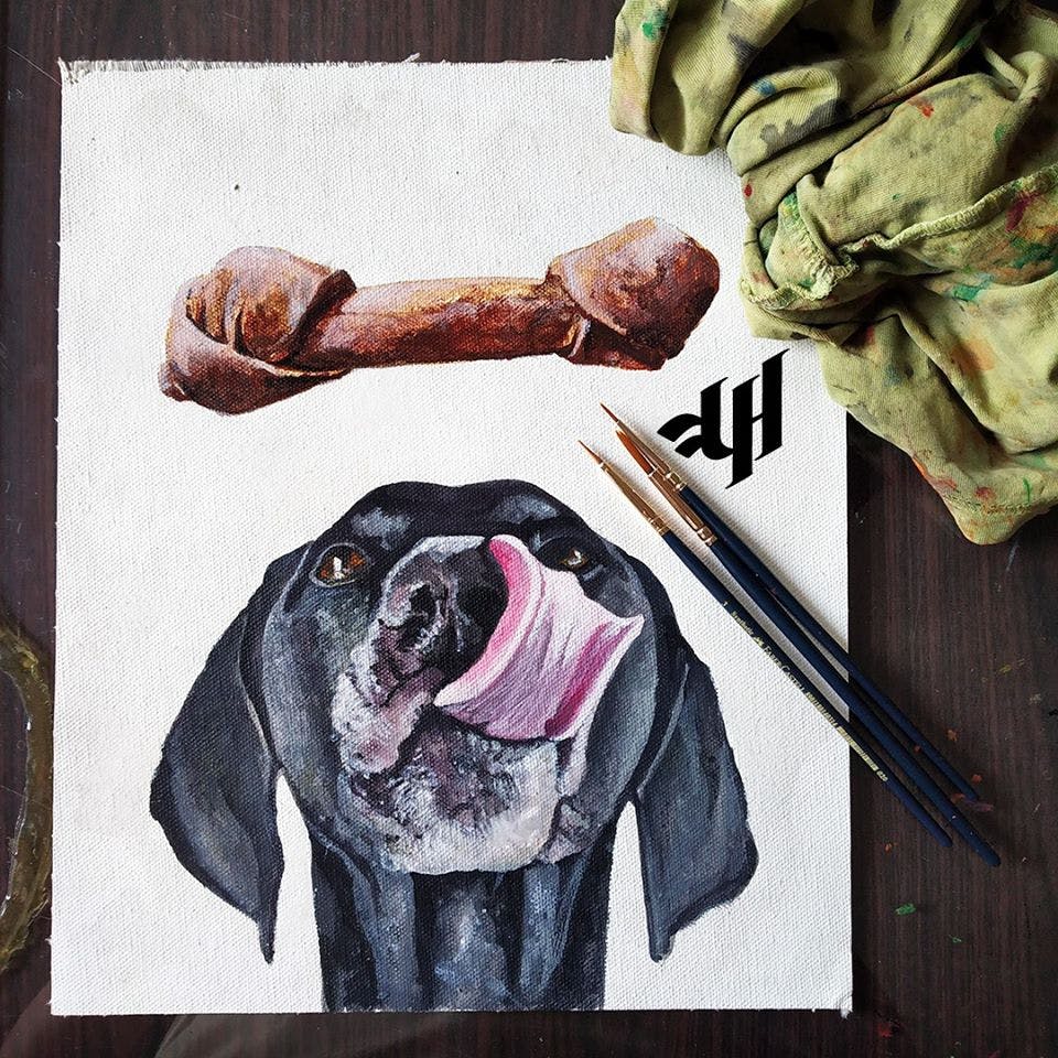Dog,Canidae,Watercolor paint,Illustration,Sporting Group,Sleeve,Weimaraner,Great dane,T-shirt,Carnivore