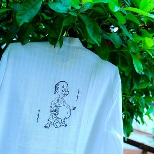 Green,T-shirt,Leaf,Top,Tree,Plant,Sleeve,Illustration,Fictional character,Art