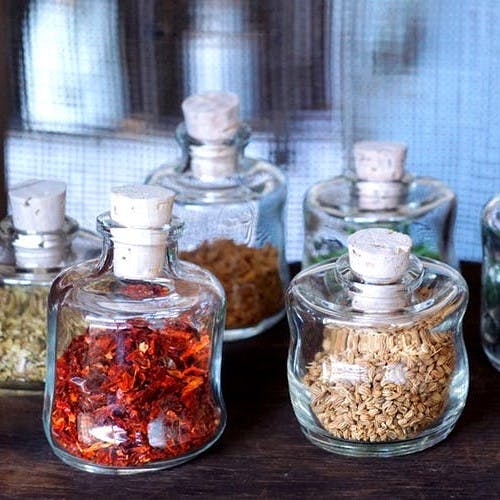 Glass bottle,Bottle,Glass,Plant,Spice,Mason jar