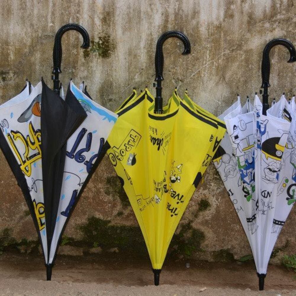 Yellow,Umbrella,Banner