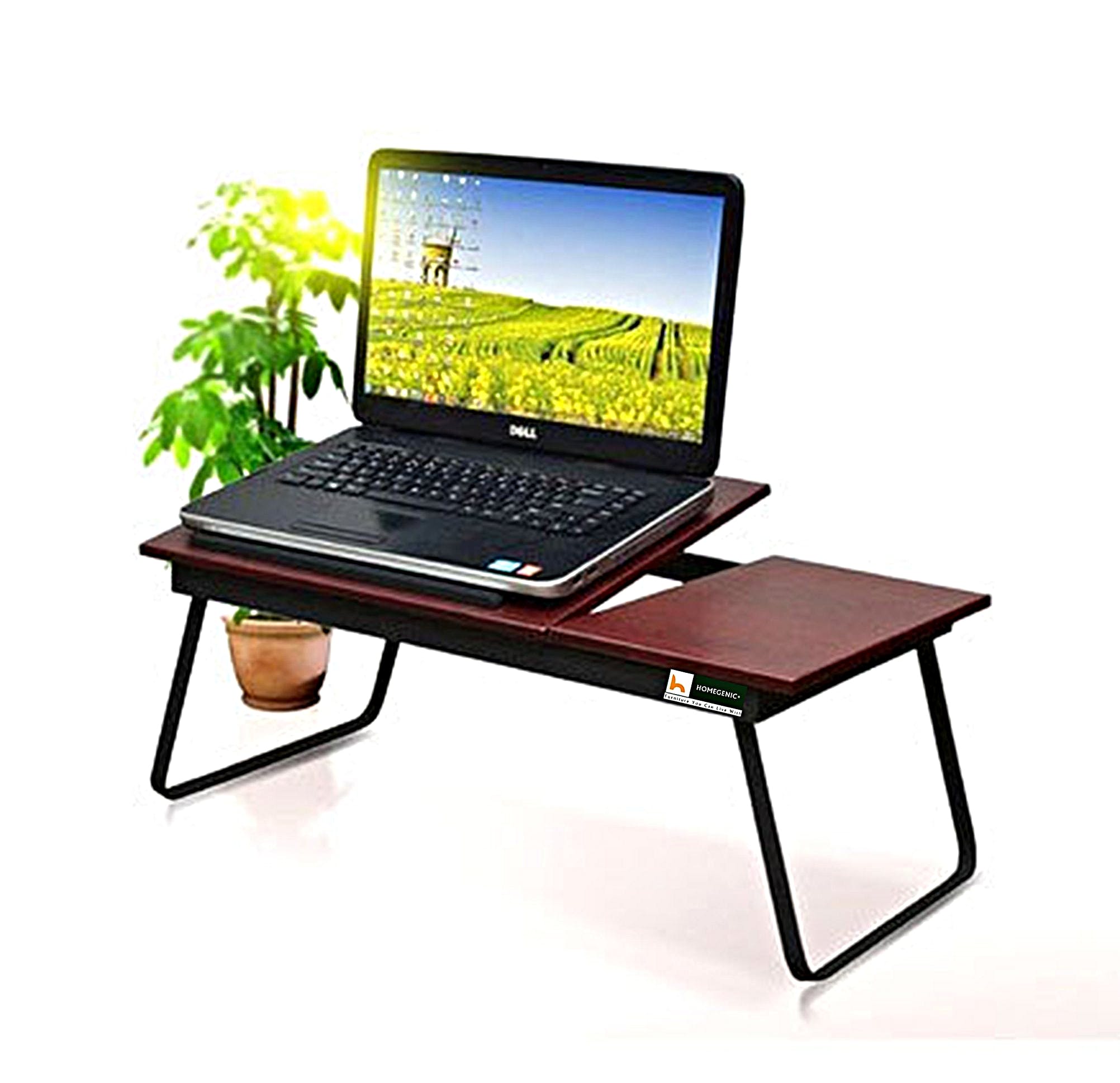 EeezyGo Folding Laptop Bed Desk & Multipurpose Table (Walnut) Medium