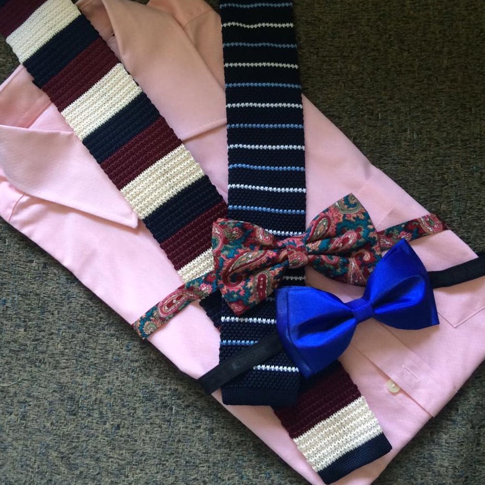 Blue,Pink,Purple,Tie,Pattern,Bow tie,Fashion accessory,Design,Plaid,Textile