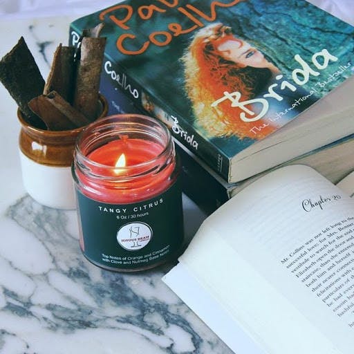 Mason jar,Candle,Book
