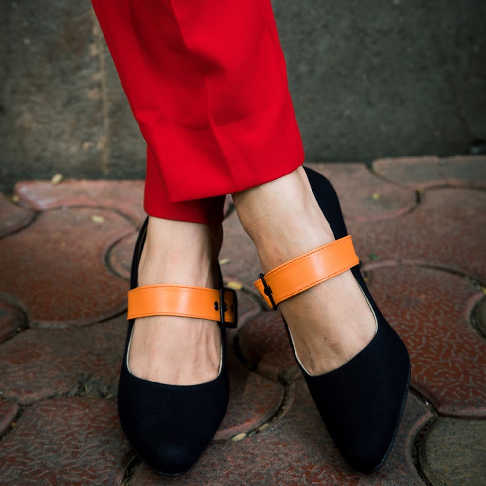 Footwear,Orange,Shoe,Red,Sandal,Mary jane,Leg,Ankle,High heels,Human leg