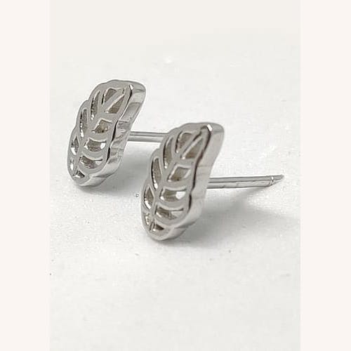 Oxidized Silver Little Leaf Studs Earring  Tiny Trinket Earrings Jewellery  for Girls  Women