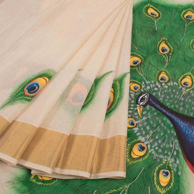 Handpainted Madhubani painting linnen saree! | Saree, Hand painted sarees, Saree  painting designs