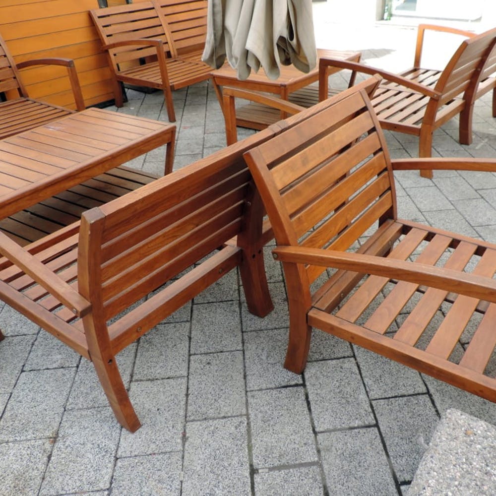 Furniture,Outdoor furniture,Chair,Wood,Hardwood,Outdoor bench,Bench,Table,Wood stain,Lumber