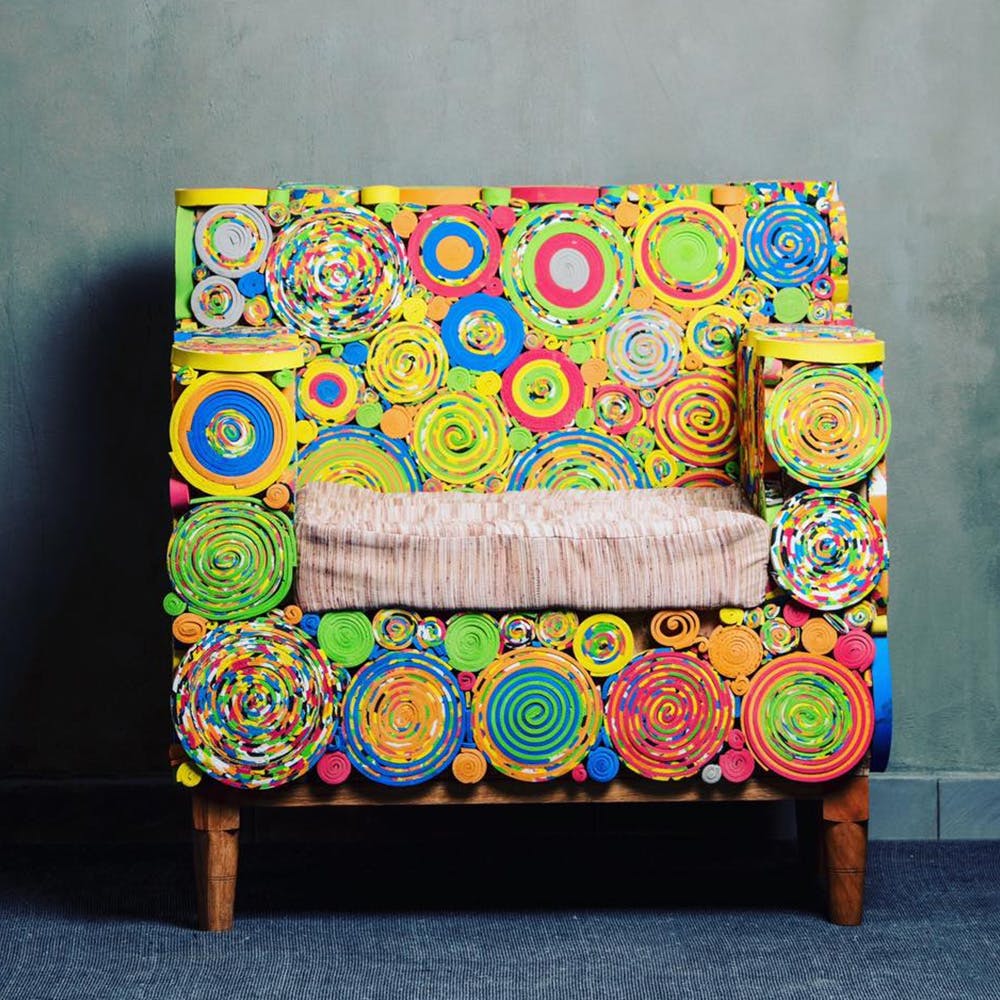 Furniture,Yellow,Chair,Visual arts,Textile,Couch,Pattern,Paisley,Art