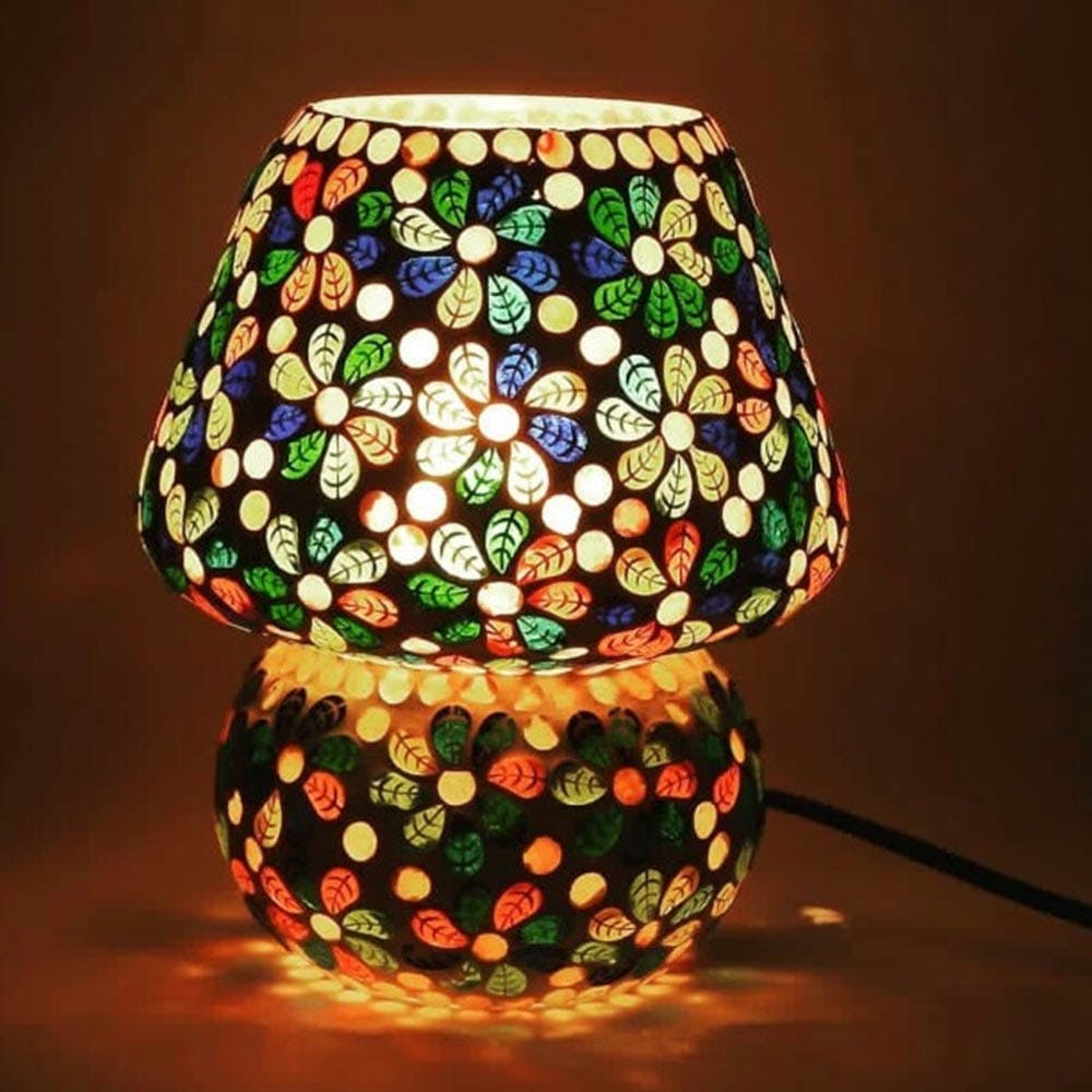 Lampshade,Lighting,Lighting accessory,Lamp,Nightlight,Light fixture,Glass,Window,Stained glass,Interior design