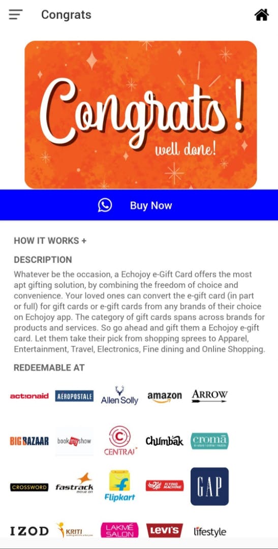 big bazaar E Gift Card: Gift/Send Single Pages Gifts Online M11112633  |IGP.com