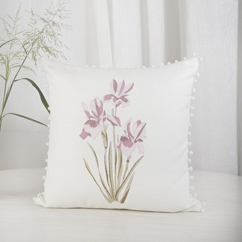 White,Cushion,Pink,Pillow,Throw pillow,Botany,Plant,Flower,Textile,Furniture