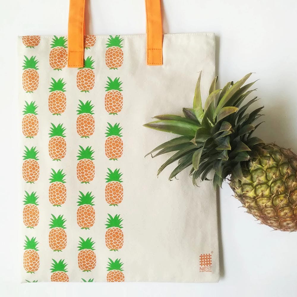 Pineapple,Ananas,Fruit,Plant,Bromeliaceae,Bag,Poales,Shopping bag,Tote bag,Pine