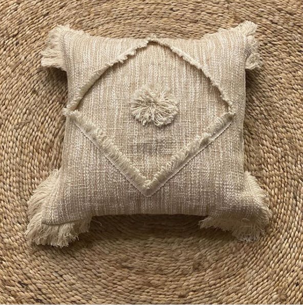 Throw pillow,Cushion,Pillow,Wedding ring cushion,Beige,Furniture,Textile,Linens,Wedding ceremony supply,Linen