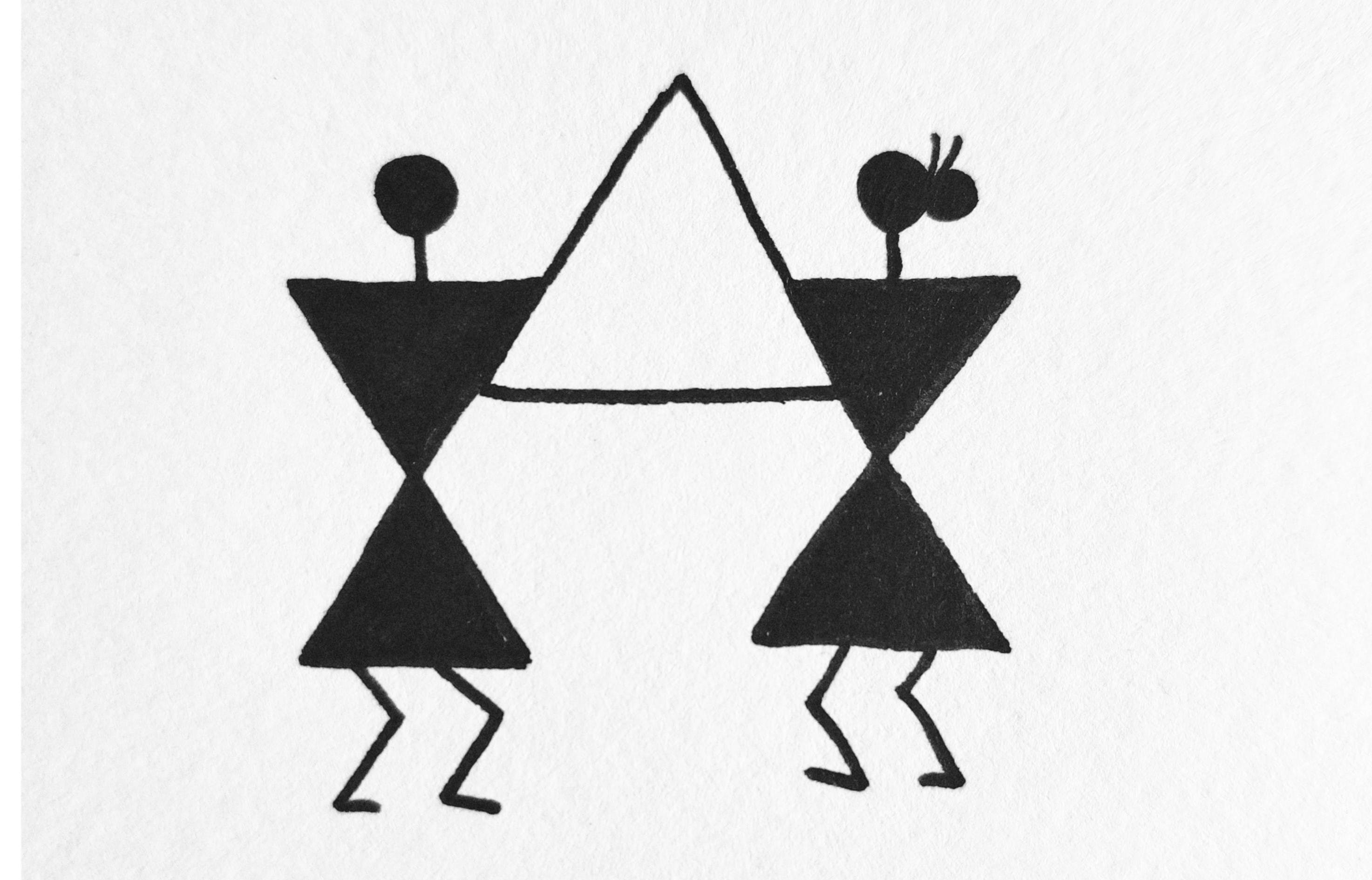 warli art with triangles