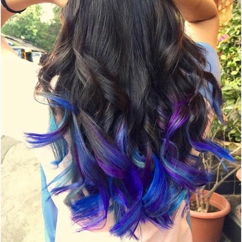 Hair,Purple,Hair coloring,Hairstyle,Blue,Brown hair,Long hair,Violet,Blond,Black hair