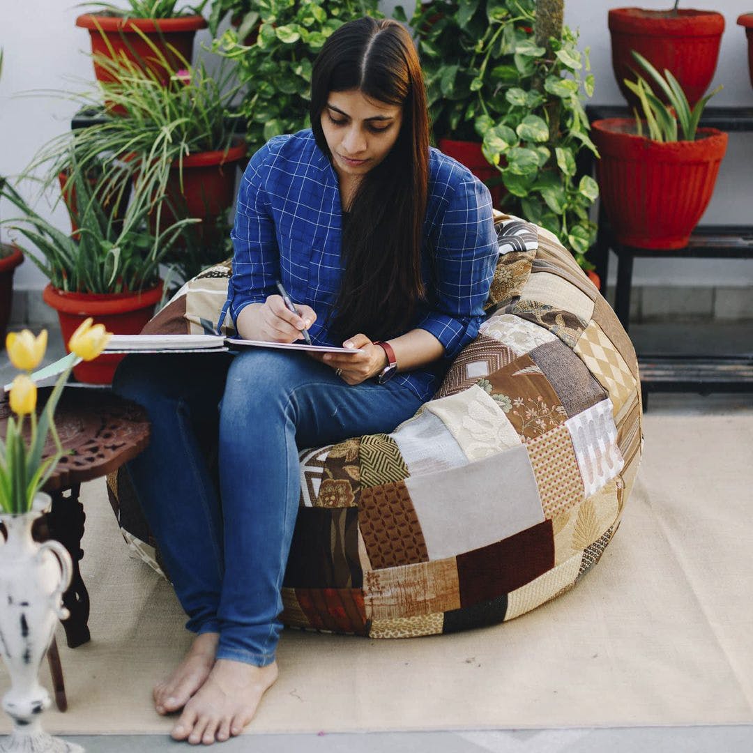 patchwork bean bag