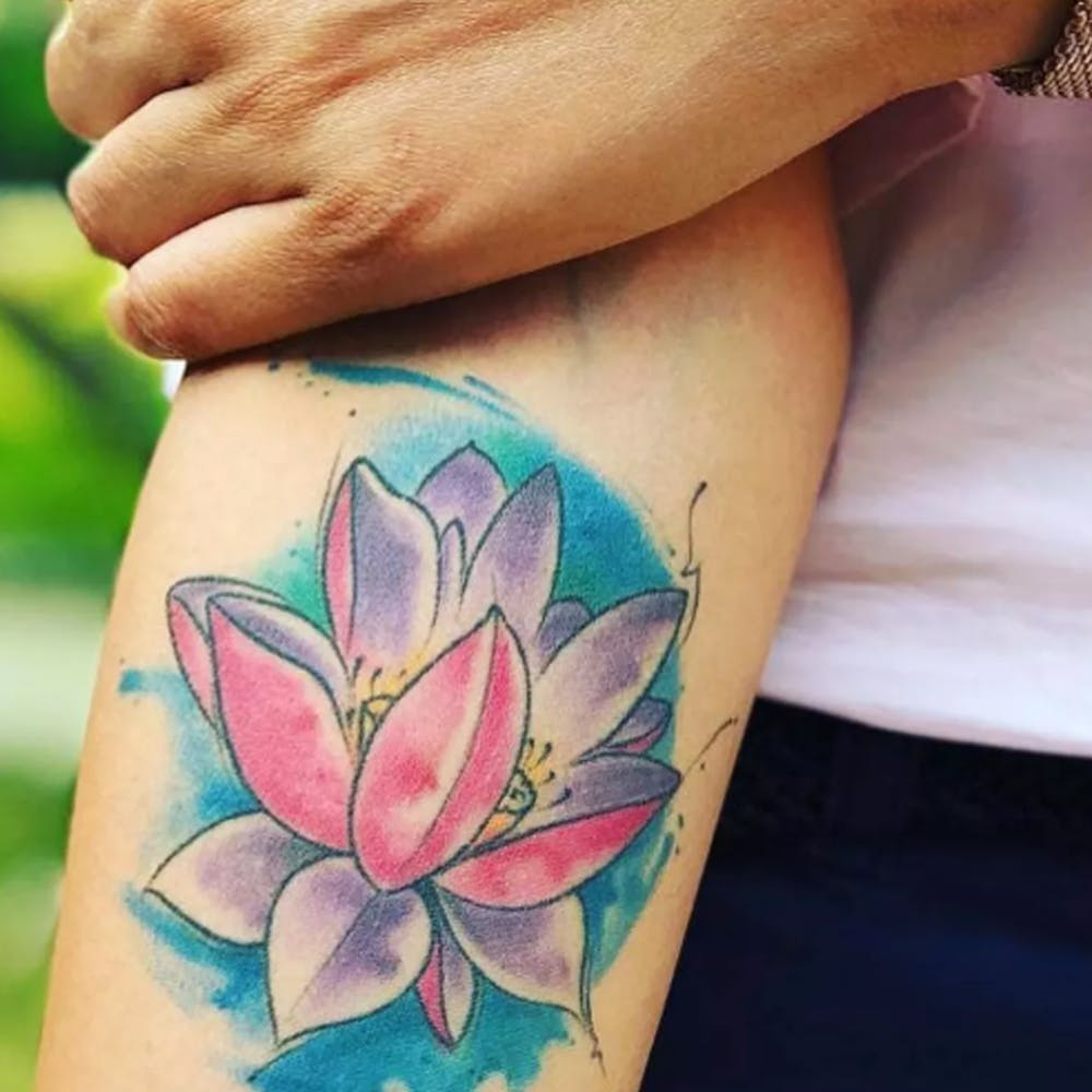 Aquatic plant,Petal,Leaf,Tattoo,Flowering plant,Botany,Lotus,Temporary tattoo,Lotus family,Sacred lotus
