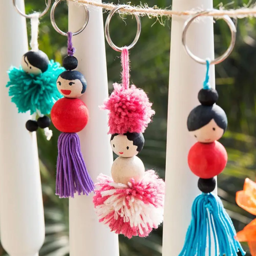 Chalk and Chuckles Keychain Dolls Making Kit. DIY Art and Craft