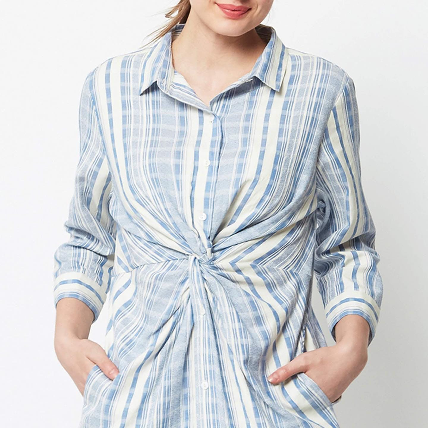 Front Twisted Stripes Dress