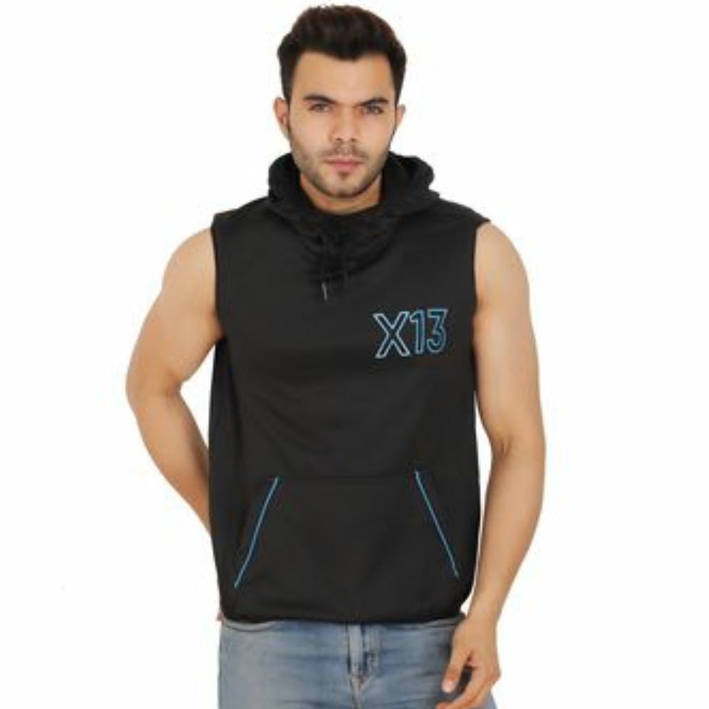 Sleeveless loop-mesh hoody - marine: Jackets for man brand ADDICTED...